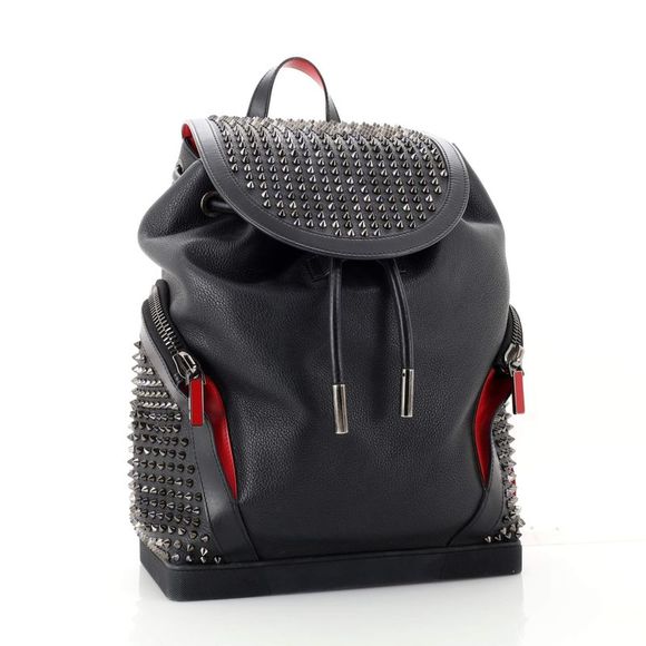 Christian Louboutin Explorafunk Backpack Spiked Leather Black - Picture 3 of 8